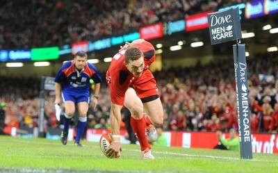 151114 - Wales v Fiji - Dove Men Series -George North of Wales scores try