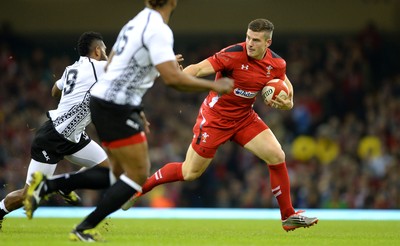 151114 - Wales v Fiji - Dove Men Series -Scott Williams of Wales is tackled by Nikola Matawalu of Fiji