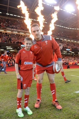 151114 - Wales v Fiji - Dove Men Series -Match mascot with Gethin Jenkins