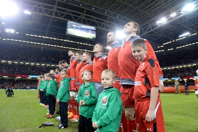 151114 - Wales v Fiji - Dove Men Series -Match mascot with Gethin Jenkins