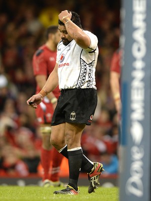 151114 - Wales v Fiji - Dove Men Series -Campese Ma'afu of Fiji leaves the field after receiving a red card