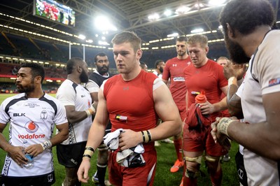 151114 - Wales v Fiji - Dove Men Series -Dan Lydiate of Wales at the end of the game