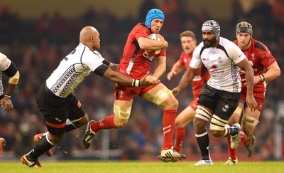 151114 - Wales v Fiji - Dove Men Series -Justin Tipuric of Wales is tackled by Nemani Nadalo of Fiji