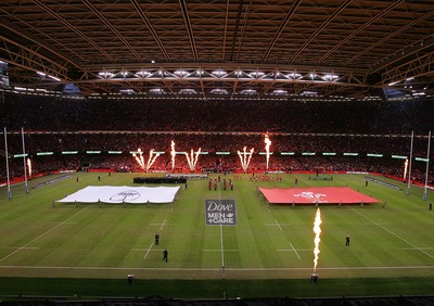 151114 - Wales v Fiji - Dove Men+Care Series - Players of Wales and Fiji take the field