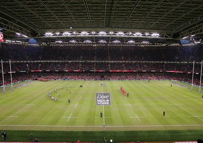 151114 - Wales v Fiji - Dove Men+Care Series - Fiji perform their hakka before kick off