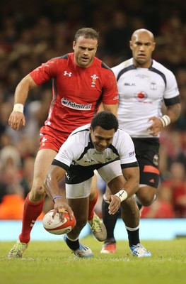 151114 -  Wales v Fiji, Dove Men Series 2014, Cardiff - Waisea Nayacalevu of Fiji crosses the try line only for the try to be disallowed