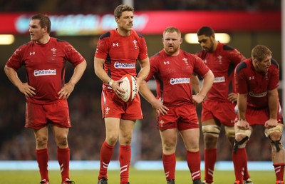 151114 -  Wales v Fiji, Dove Men Series 2014, Cardiff - Rhys Priestland of Wales looks to kick to touch