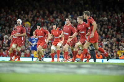 151114 - Wales v Fiji - Dove Men Series -Wales Defensive Line(c) Huw Evans Agency