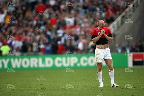 29.09.07 Wales v Fiji... Wales' Gareth Thomas  dejected at the end of the game. 