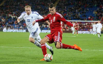 161113 - Wales vs Finland - International Friendly Gareth Bale in action for Wales(c) Huw Evans Agency