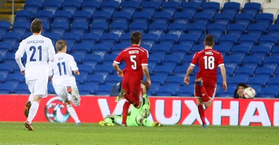 161113 - Wales vs Finland - International Friendly Riku Risku scores a late equaliser for Finland(c) Huw Evans Agency