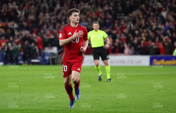 210324 - Wales v Finland, Euro 2024 qualifying play-off semi-final - Daniel James of Wales celebrates after he scores the fourth goal