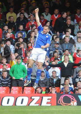 28.03.09 - Wales v Finland, FIFA World Cup 2010 Qualifying Group 4 -  Finland's Shefki Quqi celebrates scoring his sides second goal 