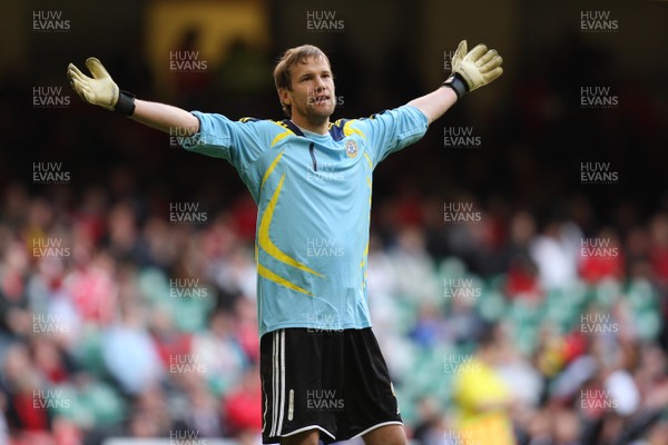 28.03.09 - Wales v Finland, FIFA World Cup 2010 Qualifying Group 4 -  Finland's keeper Jussi Jaaskelainen celebrates at the end of the match 