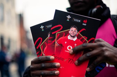 100324 - Wales v France - Guinness Six Nations - Program seller in Cardiff 