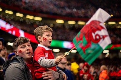 100324 - Wales v France - Guinness Six Nations - Fans during the game 