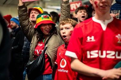 100324 - Wales v France - Guinness Six Nations - Fans during the game 