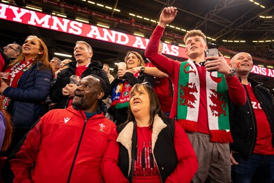 100324 - Wales v France - Guinness Six Nations - Fans during the game 