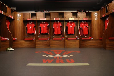 100324 - Wales v France - Guinness 6 Nations Championship - Wales dressing room before the game