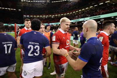 100324 - Wales v France - Guinness 6 Nations Championship - Aaron Wainwright of Wales at full time