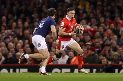 100324 - Wales v France - Guinness 6 Nations Championship - Josh Adams of Wales 