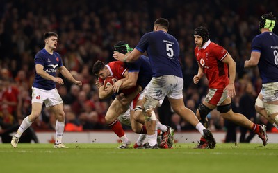 100324 - Wales v France - Guinness 6 Nations Championship - Owen Watkin of Wales 