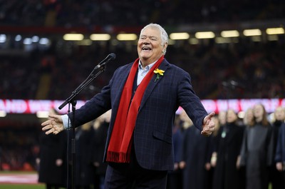 100324 - Wales v France - Guinness 6 Nations Championship - Max Boyce sings in the stadium