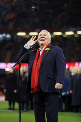 100324 - Wales v France - Guinness 6 Nations Championship - Max Boyce sings in the stadium