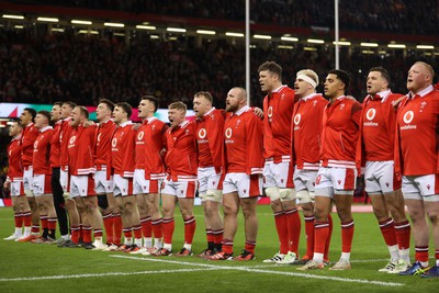 100324 - Wales v France - Guinness 6 Nations Championship - Wales sing the anthem