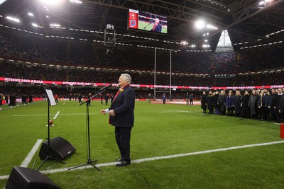 100324 - Wales v France - Guinness 6 Nations Championship - Max Boyce sings in the stadium