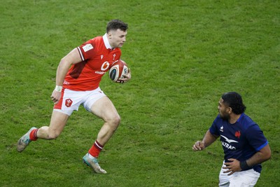 100324 - Wales v France - Guinness Six Nations - Mason Grady of Wales