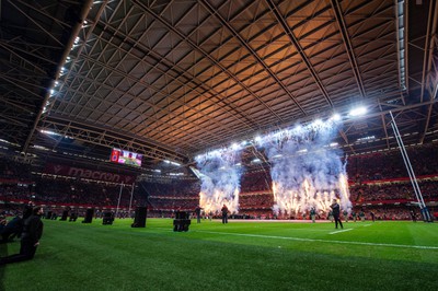 100324 - Wales v France - Guinness Six Nations - Prematch pyrotechnics