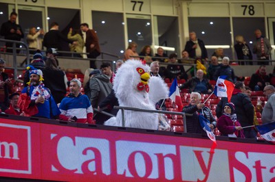 100324 - Wales v France - Guinness Six Nations - Fan in cockerel costume