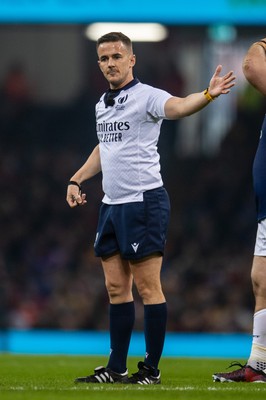 100324 - Wales v France - Guinness Six Nations - referee Luke Pearce