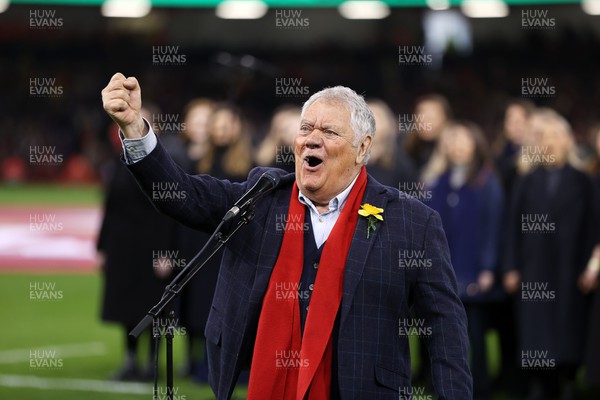 100324 - Wales v France - Guinness 6 Nations Championship - Max Boyce sings in the stadium
