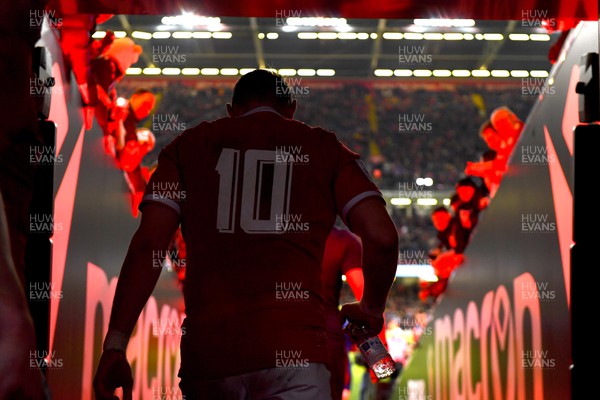 110322 - Wales v France - Guinness Six Nations - Dan Biggar of Wales leads his side down the tunnel