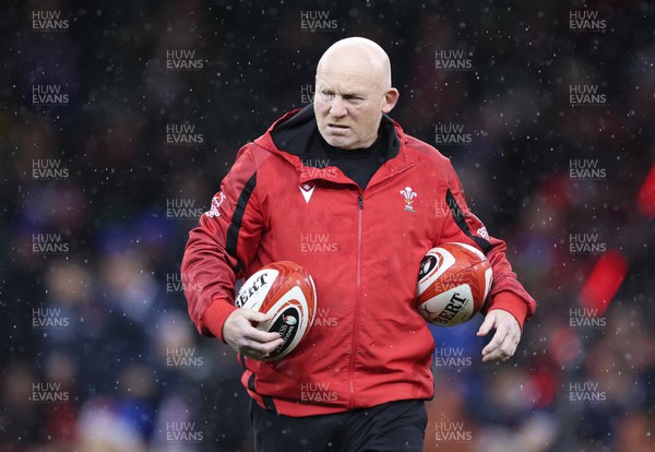 110322 Wales v France, Guinness Six Nations 2022 - Wales kicking coach Neil Jenkins during warm up
