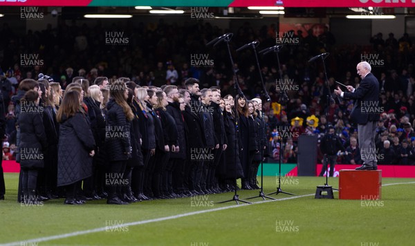 110322 Wales v France, Guinness Six Nations 2022 - The Choir entertain the fans ahead of the start of the match