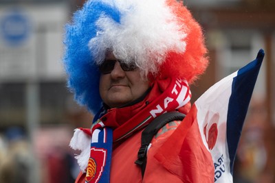 150226 - Wales v France - Guinness Six Nations - Fans in Cardiff City Centre ahead of the game 