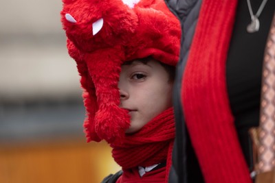 150226 - Wales v France - Guinness Six Nations - Fans in Cardiff City Centre ahead of the game 