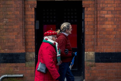 150226 - Wales v France - Guinness Six Nations - Fans in Cardiff City Centre ahead of the game 
