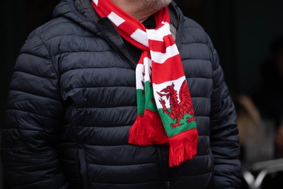 150226 - Wales v France - Guinness Six Nations - Fans in Cardiff City Centre ahead of the game 