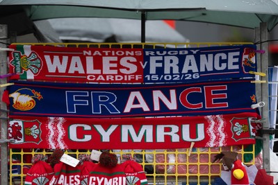 150226 - Wales v France - Guinness Six Nations - Fans in Cardiff City Centre ahead of the game 