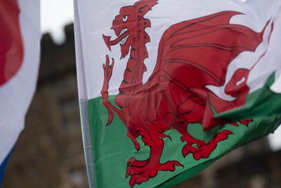 150226 - Wales v France - Guinness Six Nations - Fans in Cardiff City Centre ahead of the game 