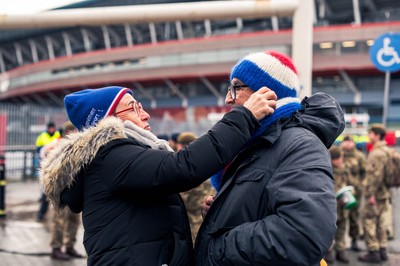 150226 - Wales v France - Guinness Six Nations - Fans in Cardiff City Centre ahead of the game 