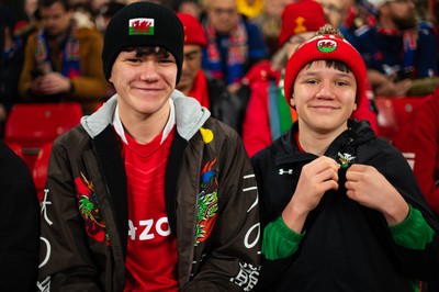 150226 - Wales v France - Fans during the game 