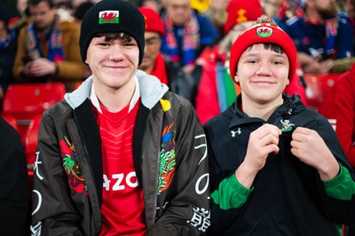 150226 - Wales v France - Guinness Six Nations - Fans during the game 