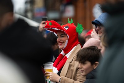 150226 - Wales v France - Guinness Six Nations - Fans in Cardiff City Centre ahead of the game 