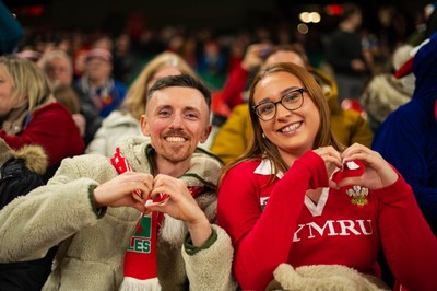 150226 - Wales v France - Fans during the game 