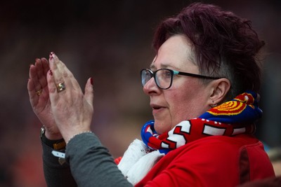 150226 - Wales v France - Fans during the game 
